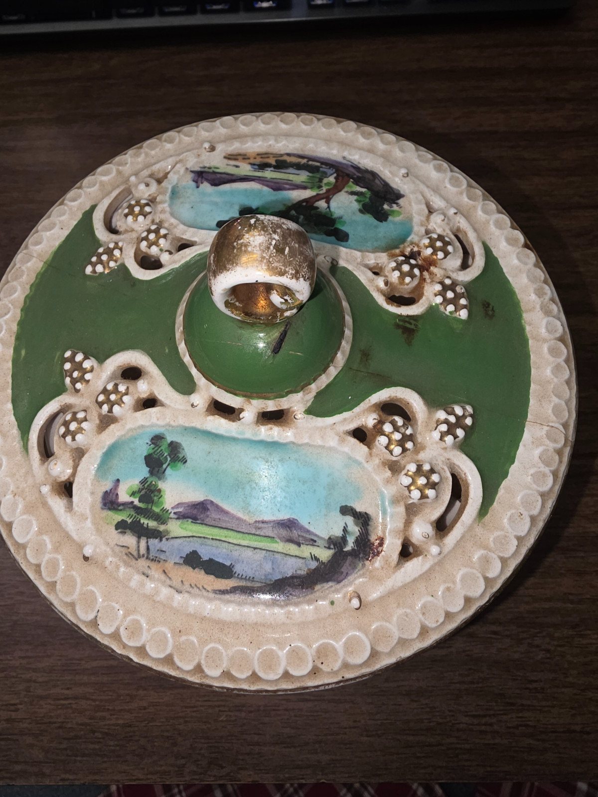 Vintage Lidded Porcelin Jar Hand Painted and Made In Occupied Japan