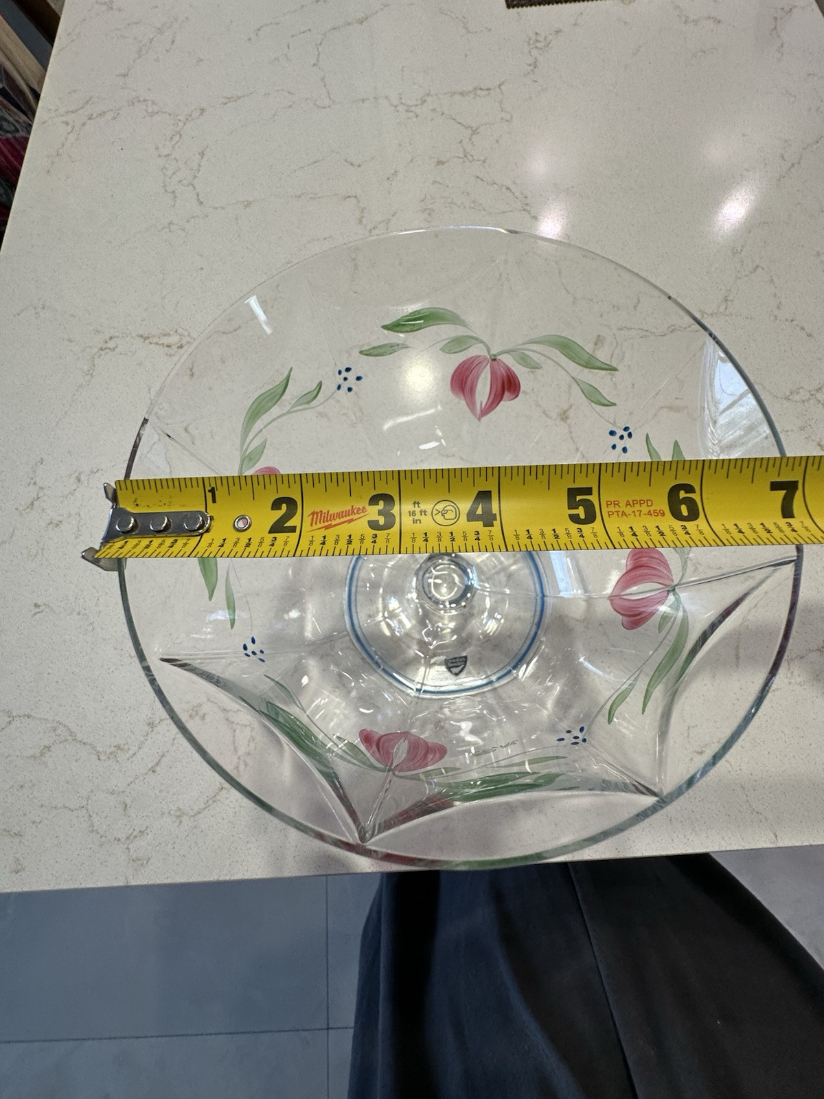 VTG ORREFOS 1980 SIGNED MAJA 7” FOOTED HANDPAINTED CRYSTAL BOWL BY EVA ENGLUND