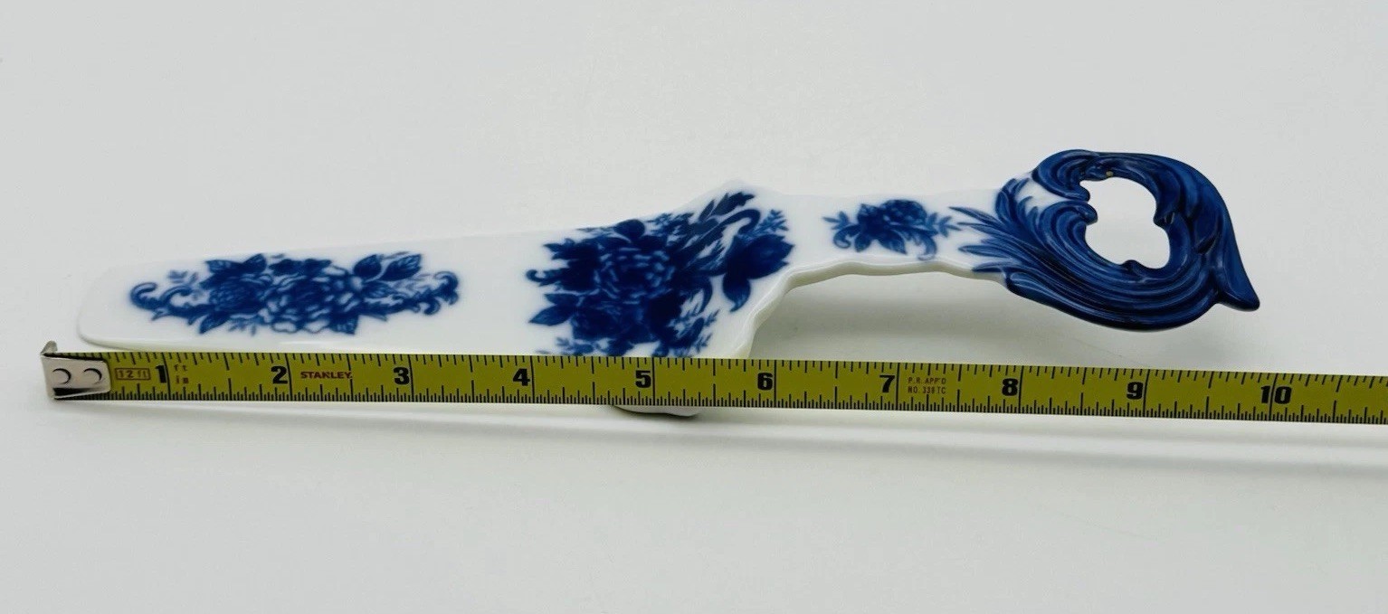 CRACKER BARREL Blue White Floral Rectangular Sandwich Tray 15.5” & Server VTG