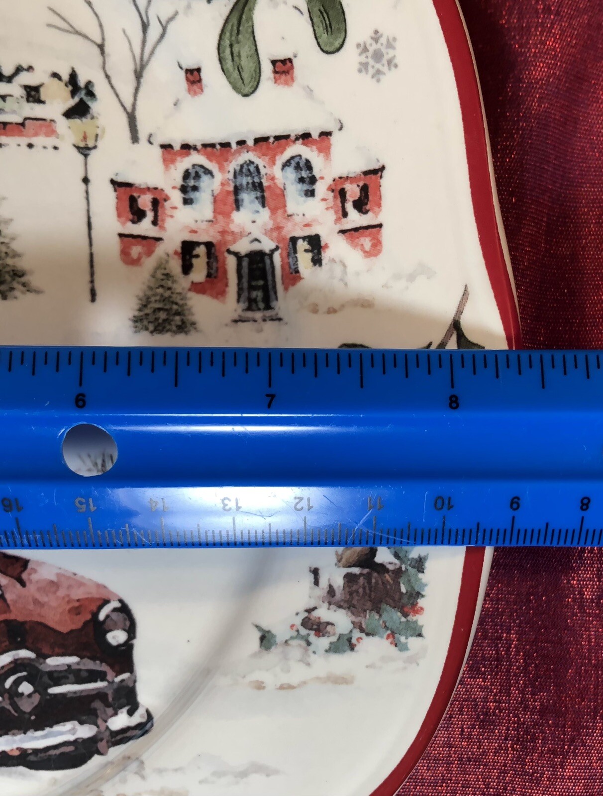 Better Homes Gardens WINTER FOREST 8-3/8” Salad Dessert Plate Car Station Wagon