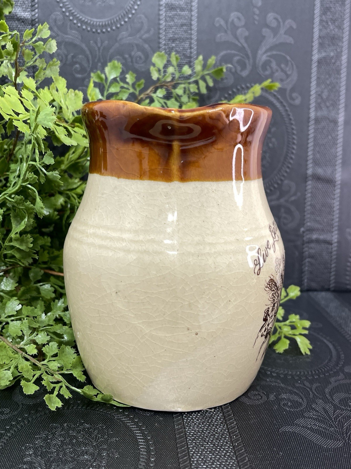 ENESCO 5 In Brown And Tan Crock Pitcher LIVE BETTER NATURALLY