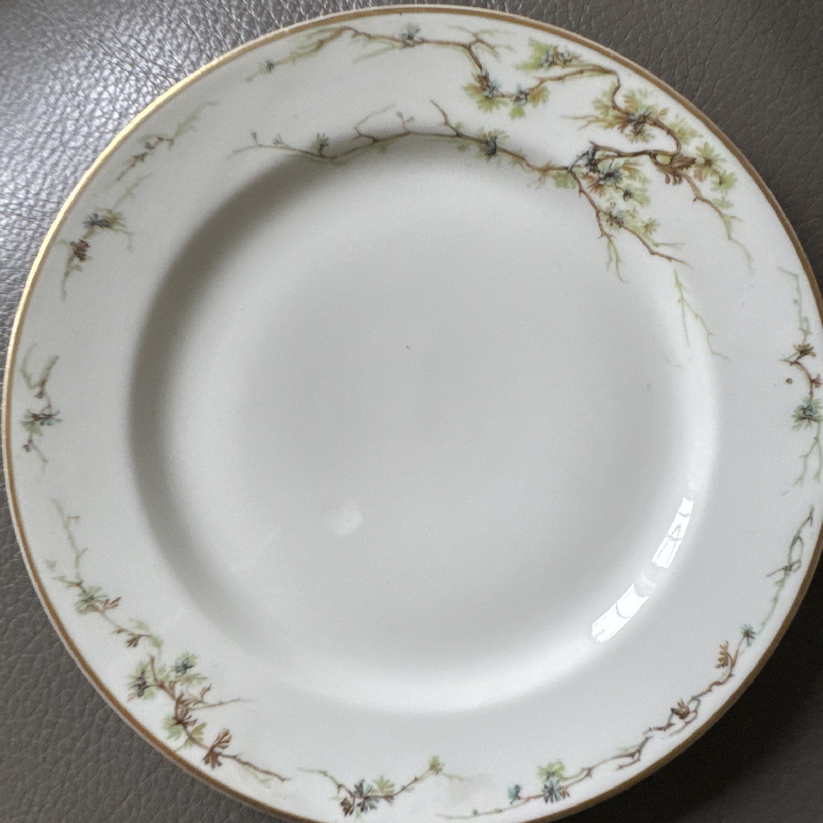 Antique Haviland France 8.5” Porcelain Plate Asymmetrical Pinecone Pattern, #2