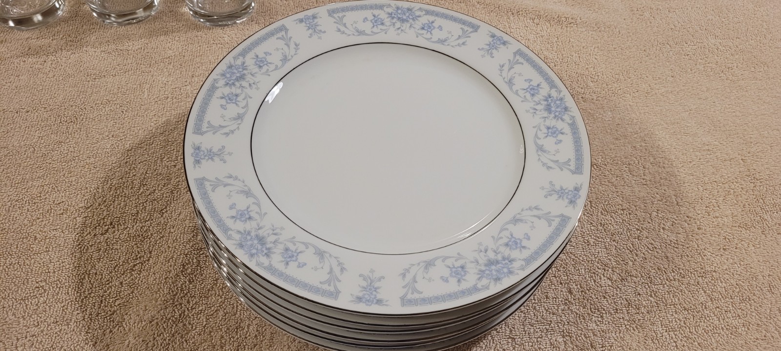 Vintage Sheffield Blue Whisper Dinner Plates Set Of 6 1985 Japan