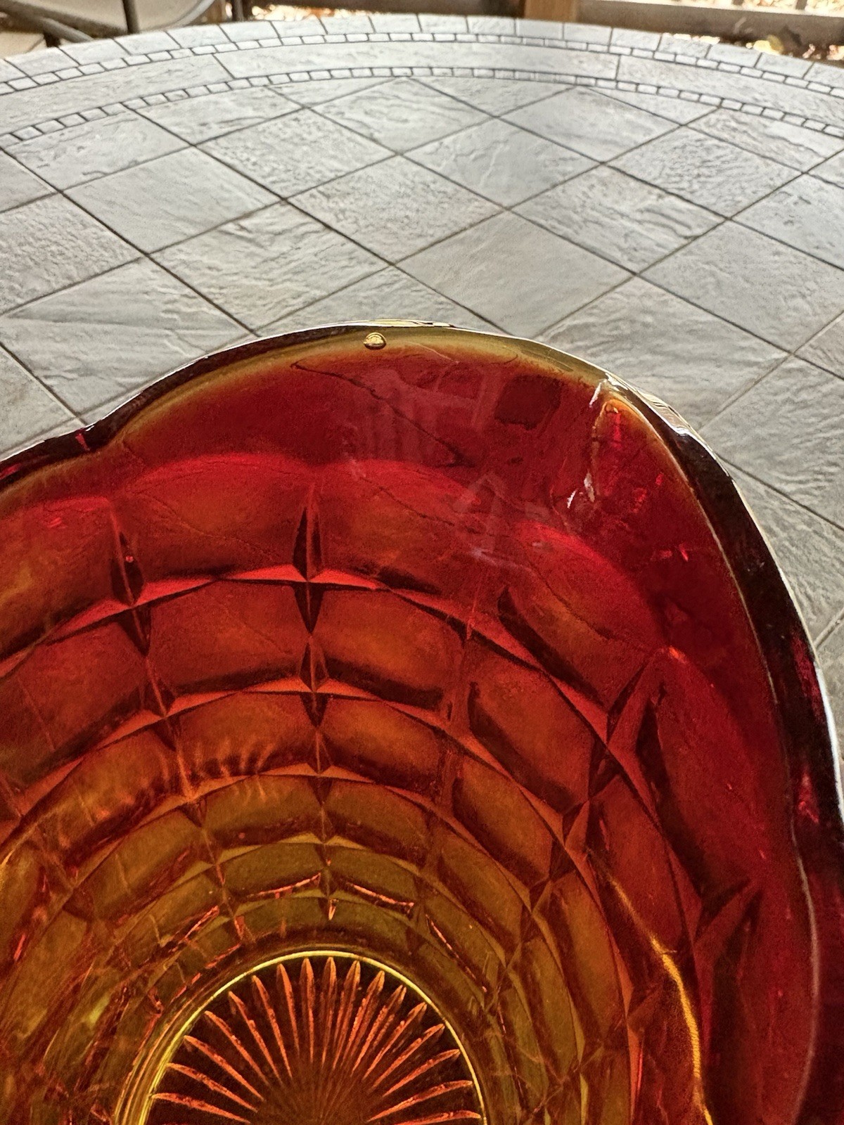 Tiara Indiana Glass Sunset Amberina Red Constellation Water Pitcher 48oz.