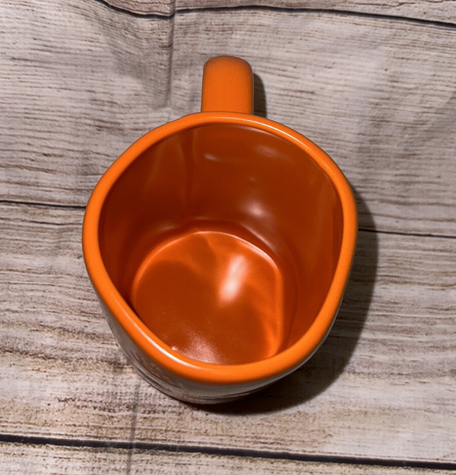Rae Dunn Orange Halloween Trick Or Treat White Pumpkins Coffee Mug New Farm