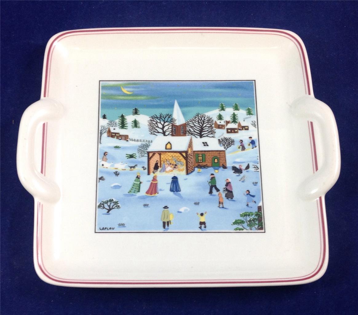 Villeroy and Boch Naif Christmas Square Handled Cake Plate