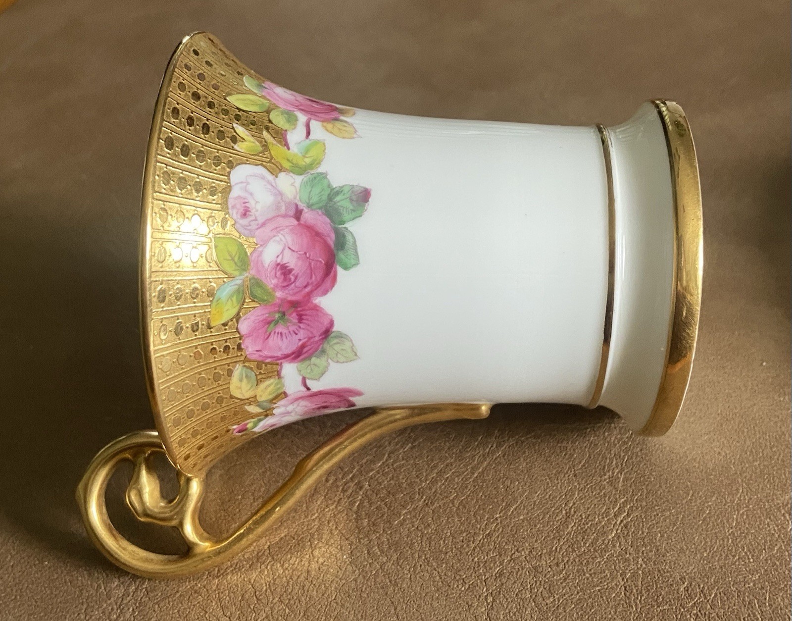 Antique Minton England Tall Chocolate Cup Davis Collamore NY C 1900