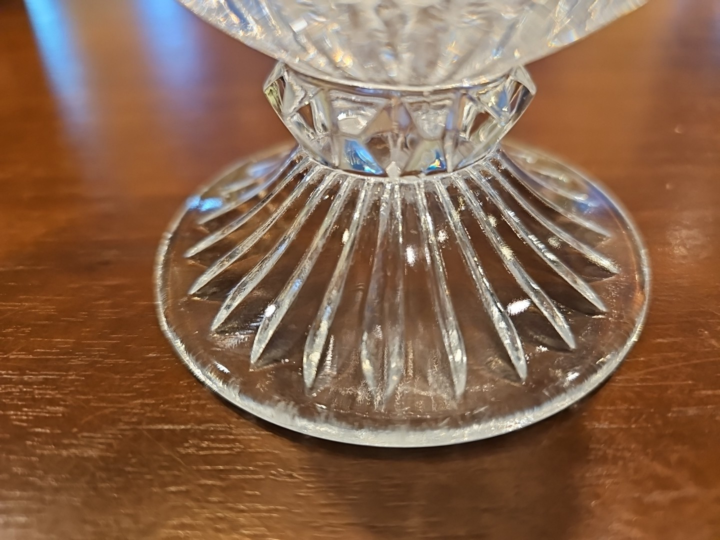 Vintage Indiana Glass Co diamond Point cut globet Water wine glass vase