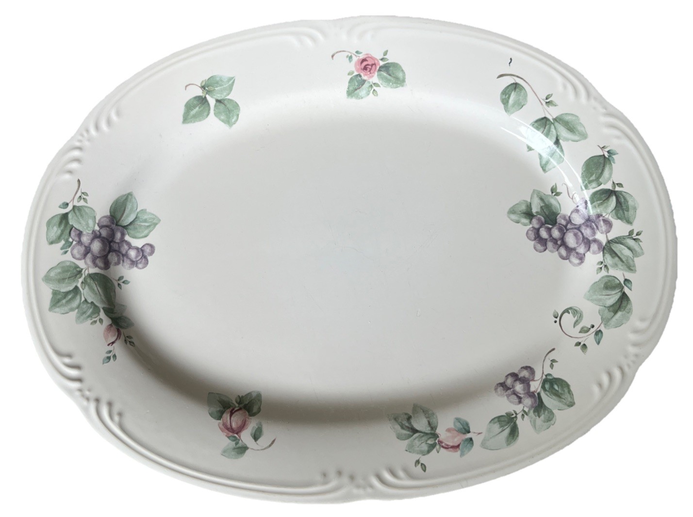 Pfaltzgraff Grapevine Oval Serving Platter Plate USA Free Shipping EUC