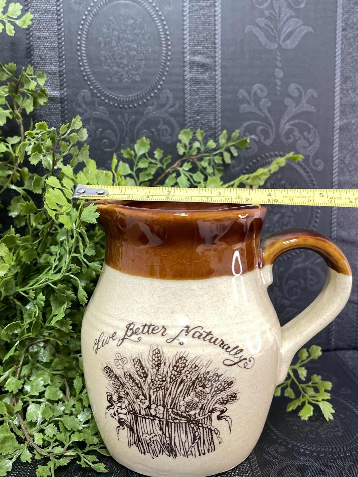 ENESCO 5 In Brown And Tan Crock Pitcher LIVE BETTER NATURALLY