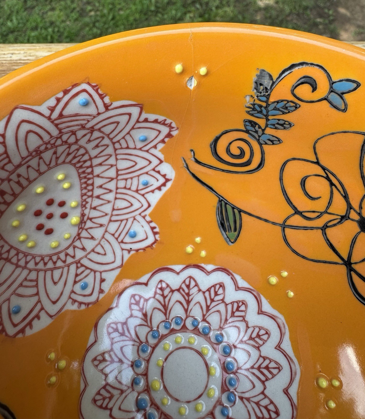 Set of 5 Yokohama Studio 6” Hand-Painted Ceramic Bowls, 1 Crack