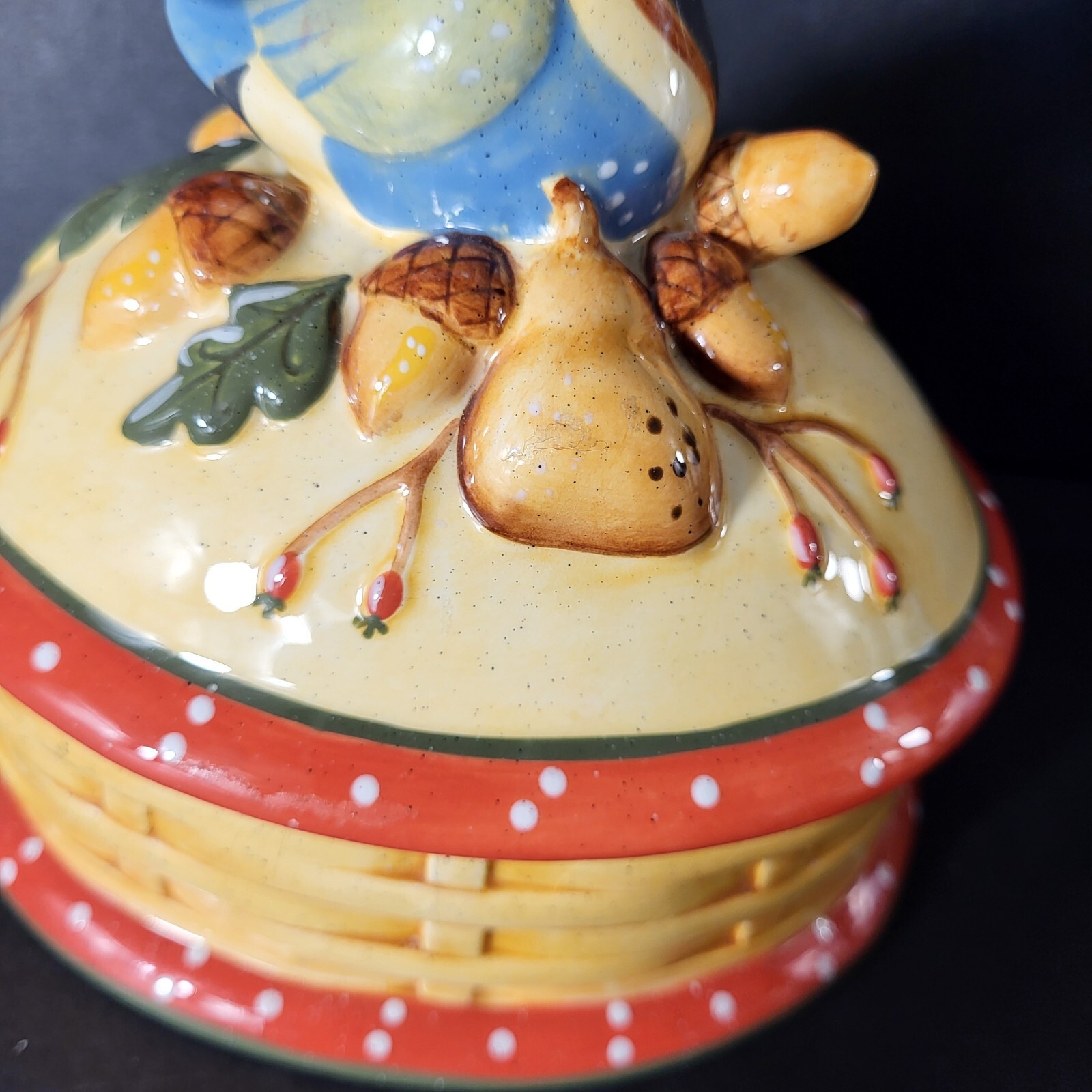 Quail Topped Covered Dish Small By D. Calla Hand Painted 6 Inches Long