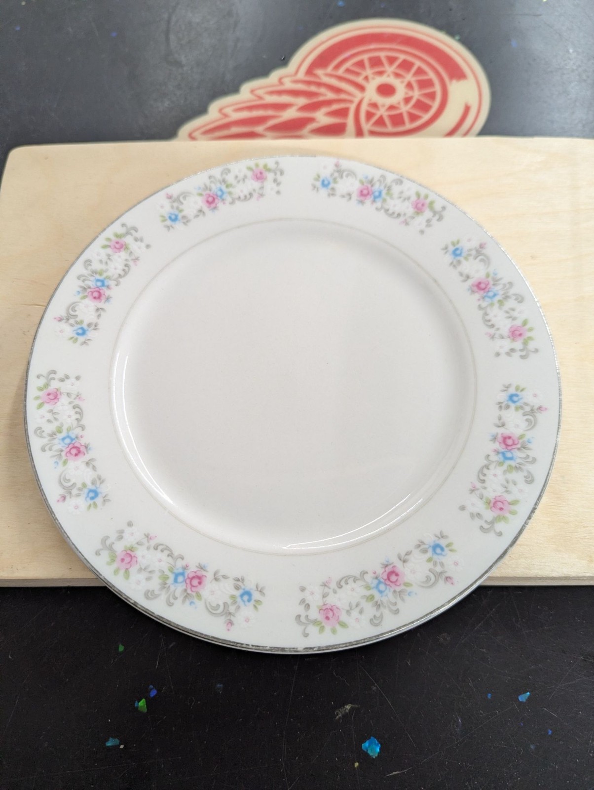 Dynasty Fine China Floral Pattern Plates 7.5 Inches White & Pastel Color