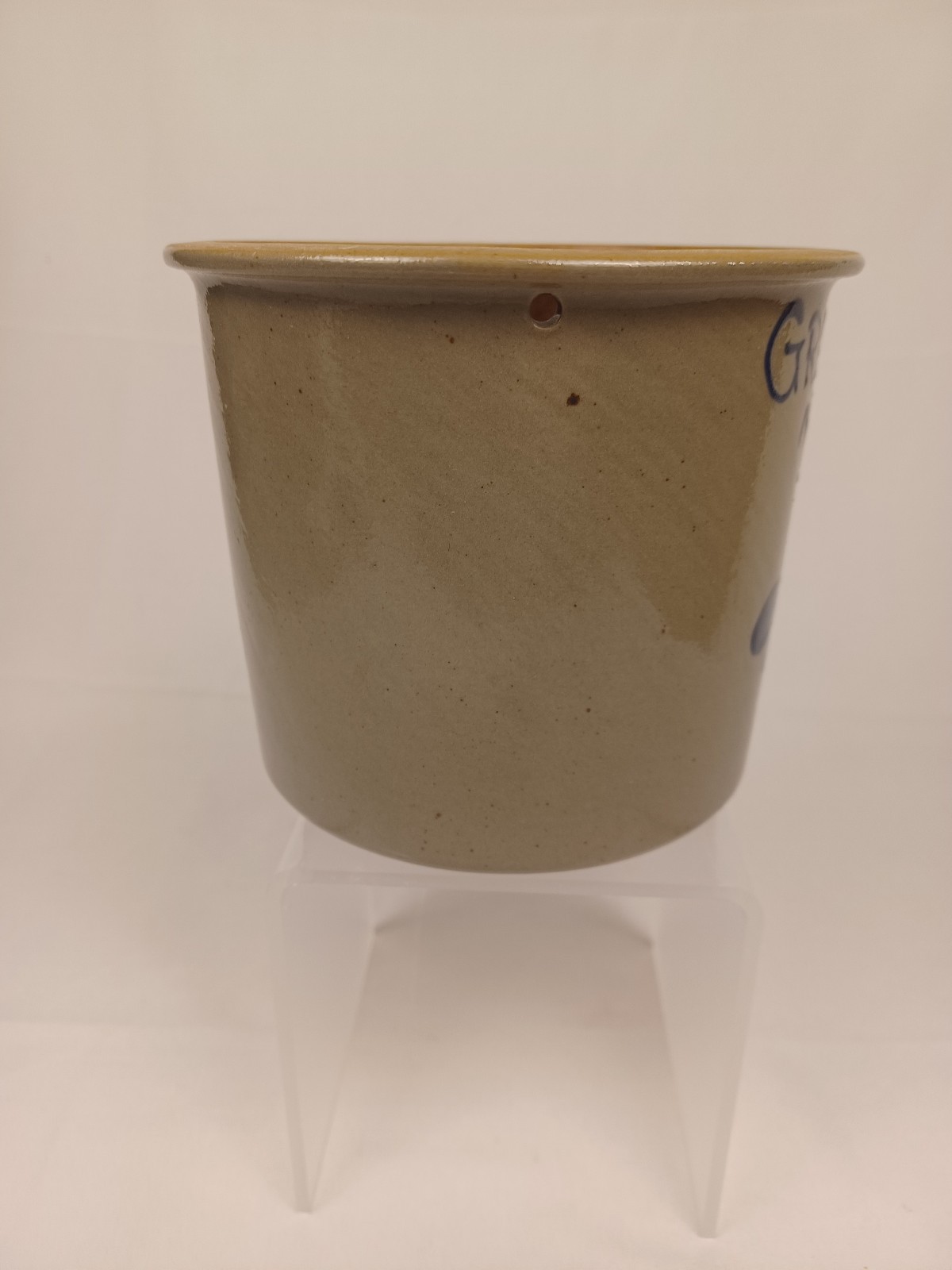 Vintage Beaumont Brothers Pottery Salt Glazed Stoneware Crock Grandma’s Treats