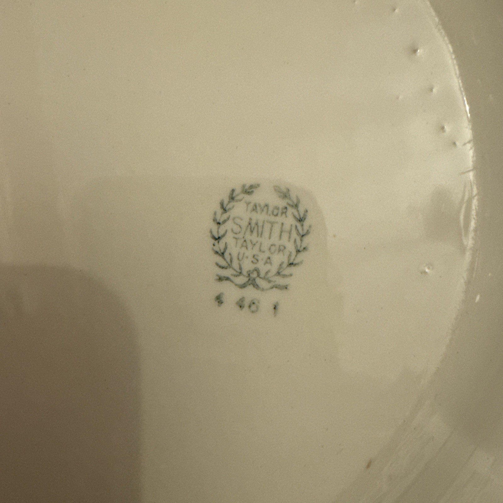 Vintage Taylor Smith Taylor Platter Spring Floral Pattern & Gold Filigree 15.5”