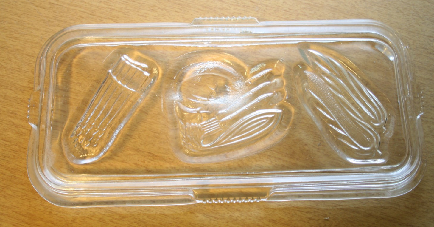 Vintage Federal Glass Refrigerator Dish with Vegetable Lid Clear Rectangular