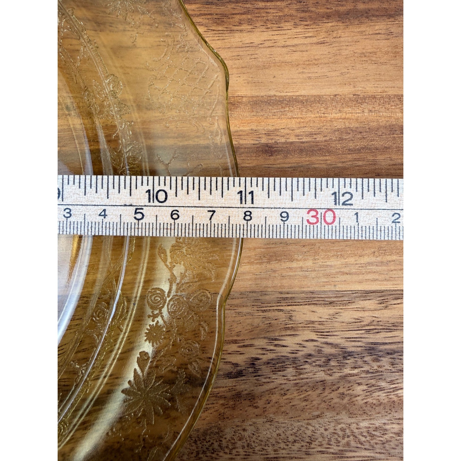 Federal Glass Normandie Bouquet & Trellis Amber Depression Dinner Plate 11″