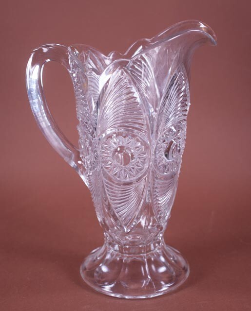 EAPG U.S. Glass Pitcher #15090 Bull’s Eye & Fan Water Pitcher 1905