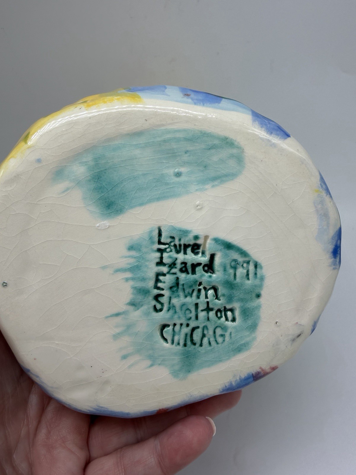 Rare Laurel Izard & Edwin Shelton Funny Face Pottery Handcrafted Unique 1991