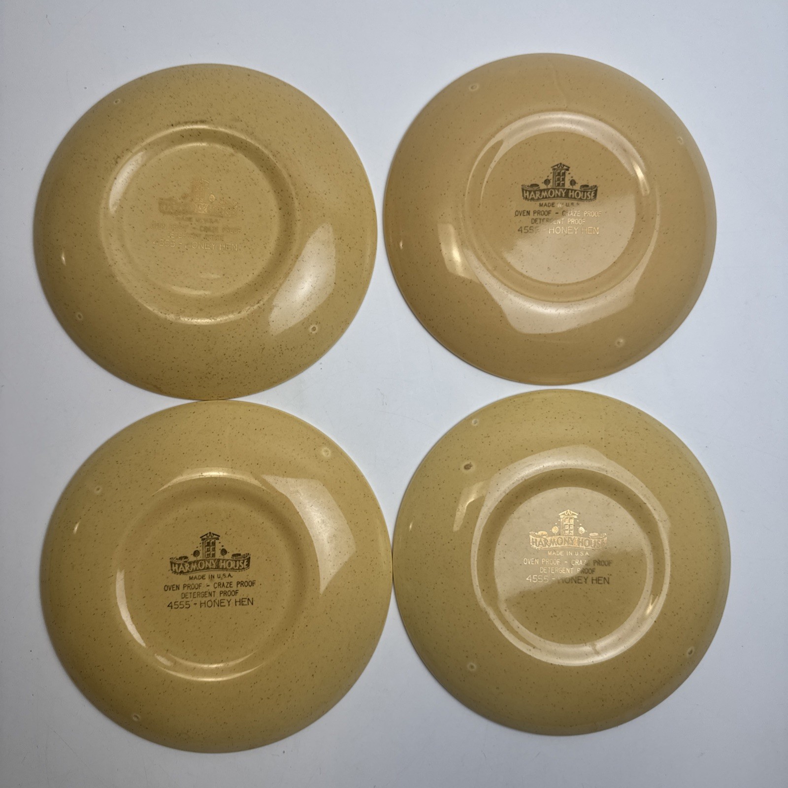 Vintage Harmony House Honey Hen 4 Salad Plates & 4 Saucers Rooster 1960’s