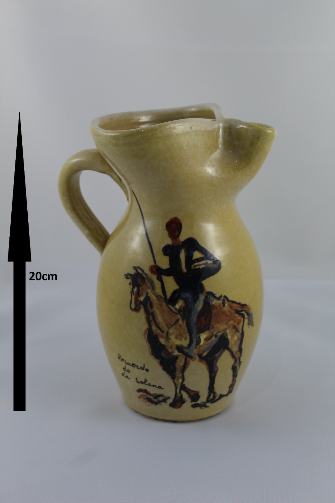 Ceramic Wine Jug La Solana Don Quijote 1984 Hand Painted