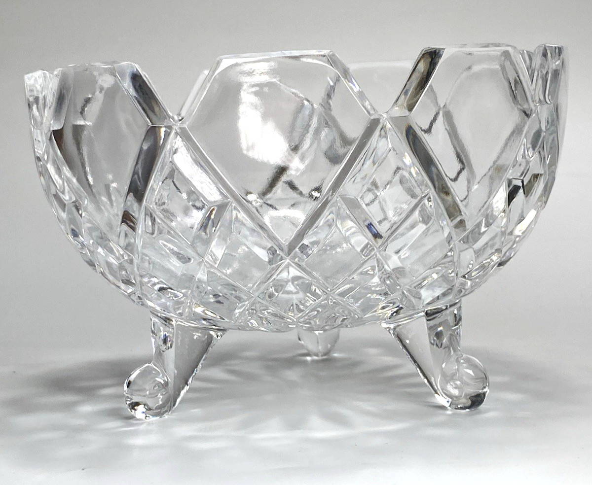 Pretty Three Footed Lead Crystal/Glass? Candy Dish/Bowl
