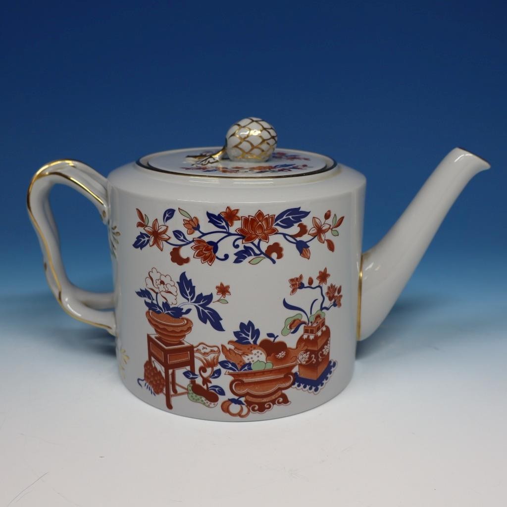 Spode Fine Stone China – Bowpot Multicolor (Rust, Green, Blue) – Teapot