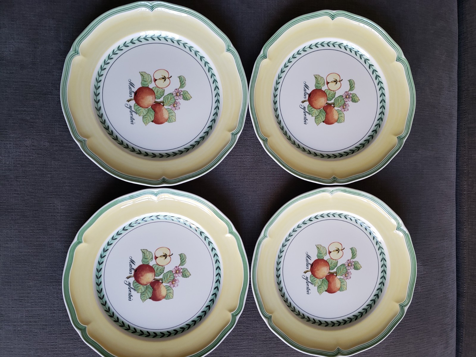 Set Of 4 Villeroy & Boch FRENCH GARDEN Valence Orange Dinner 10 3/8″ EXCELLENT!