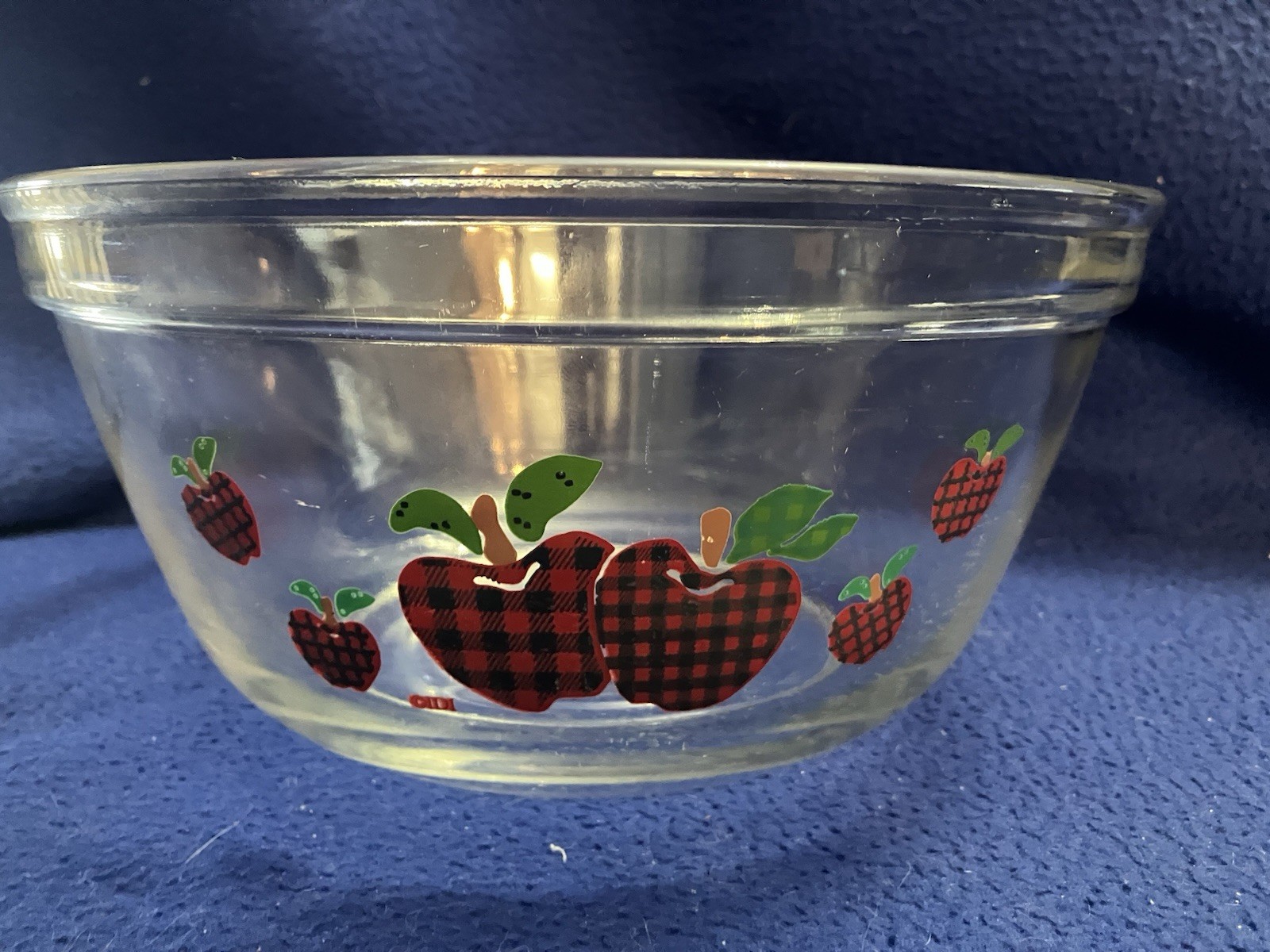 Vintage Anchor Hocking Red & Black Buffalo Plaid 2.5 qt Mixing Bowl, 1980s