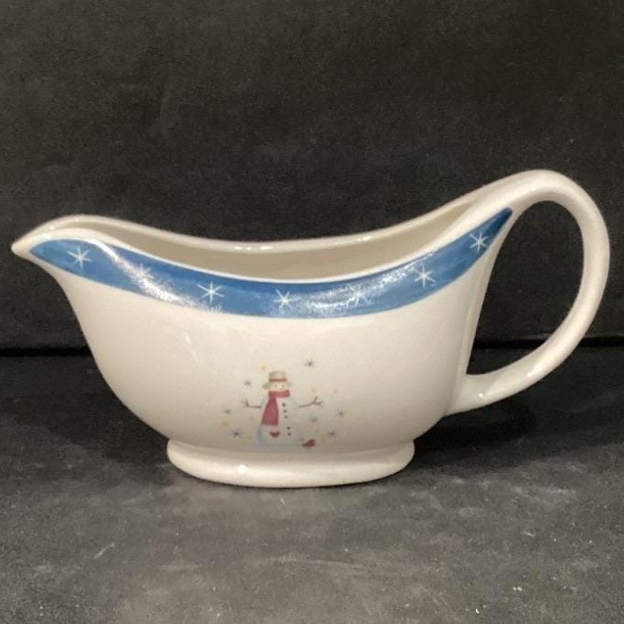 Holiday Home Snowman Stoneware Gravy Boat