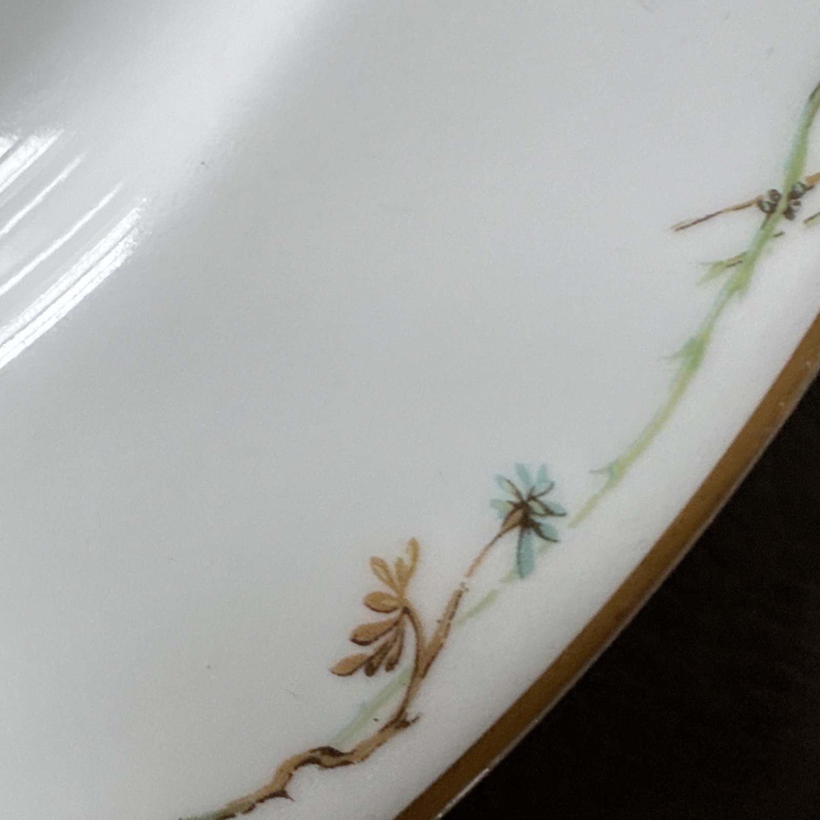 Antique Haviland France 8.5” Porcelain Plate Asymmetrical Pinecone Pattern, #2