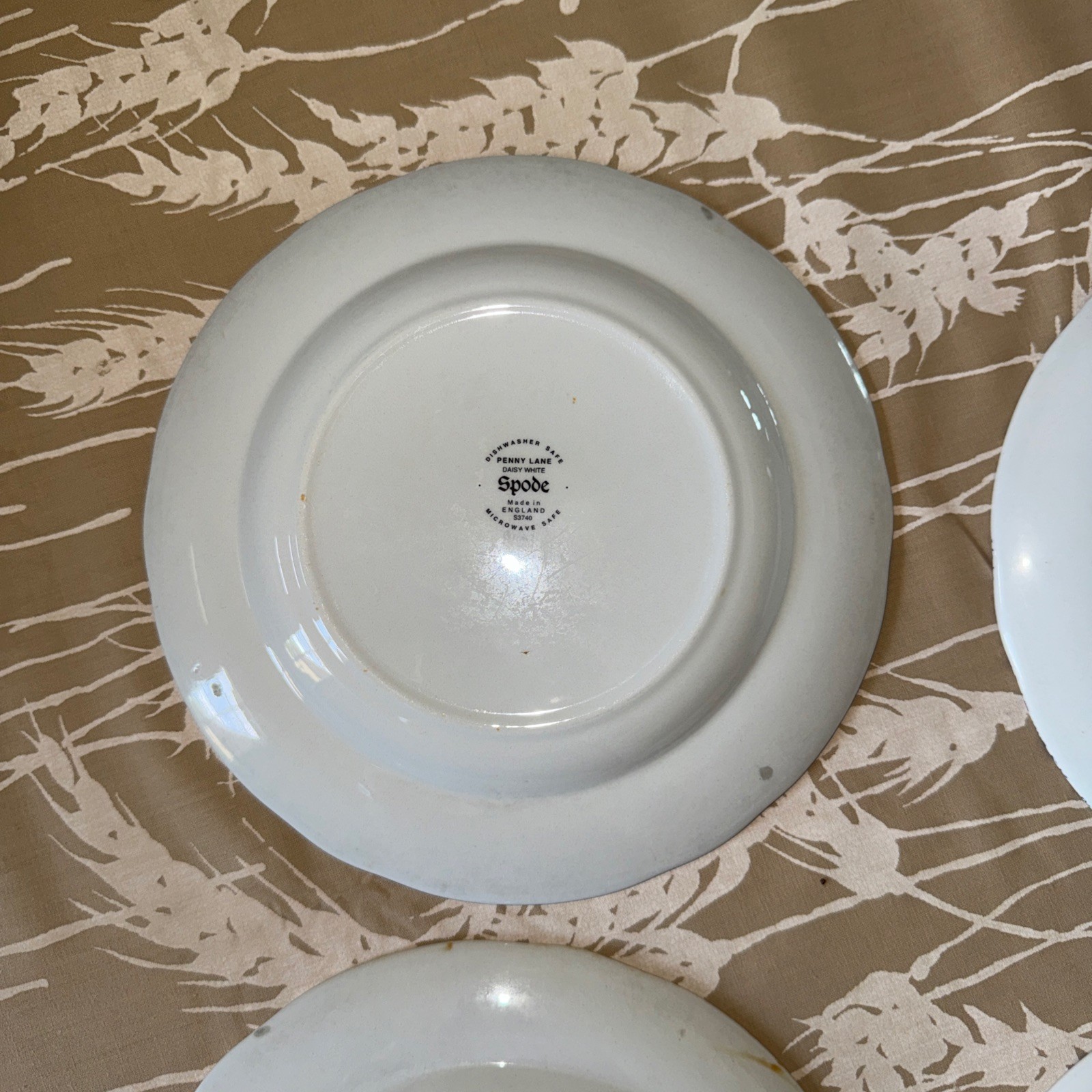Spode Penny Lane Daisy White 7.5 Inches Salad Plates Blue Floral Set of 4 Rare