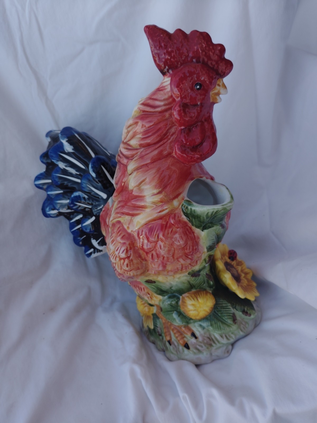 Fitz & Floyd Classics Country Gourmet Rooster 12” Tall Pitcher Centerpiece
