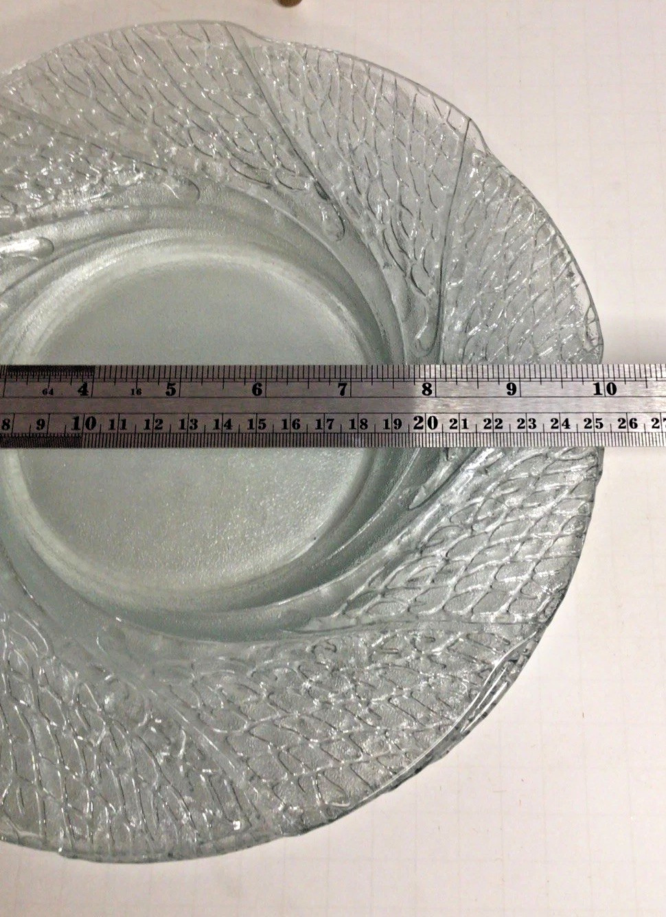 Vintage Clear KIG Indonesia Swirl Pattern DINNERPLATES SET OF 4 10IN Serene