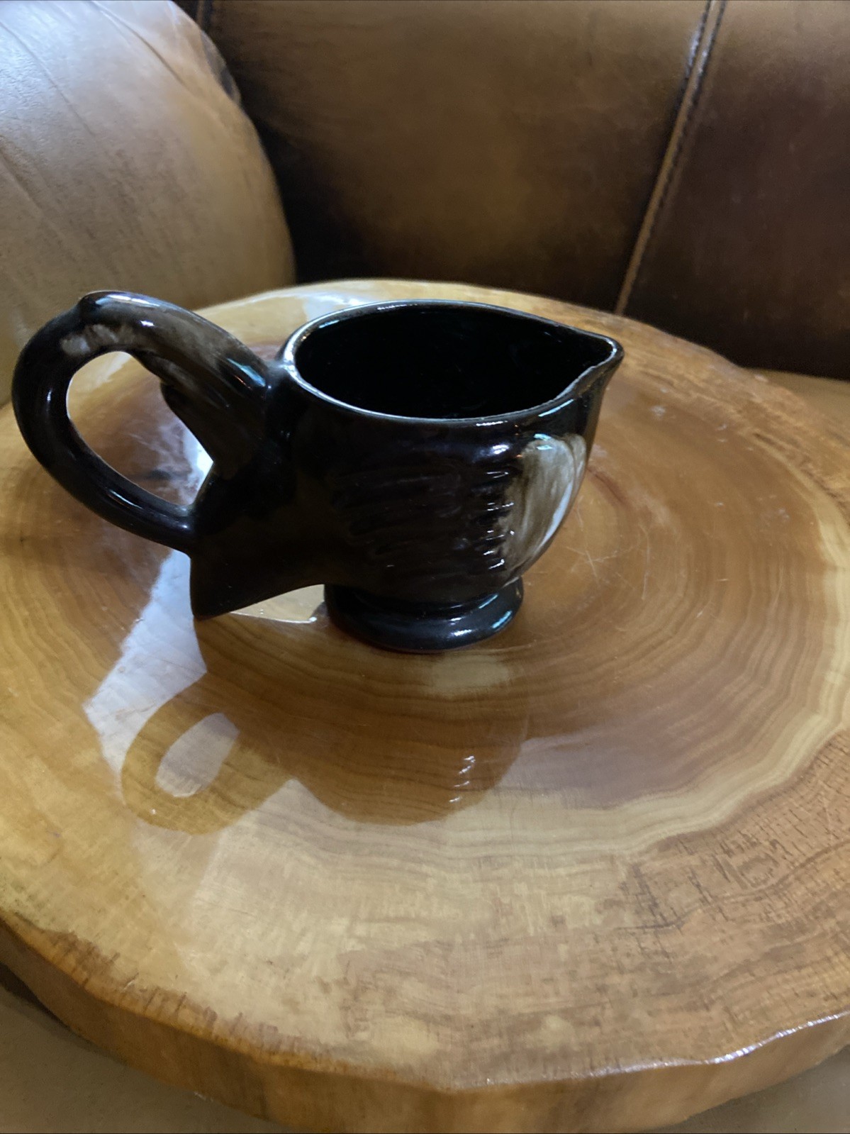 Vintage Drip Glaze Bird Shape Pottery Pitcher/Creamer