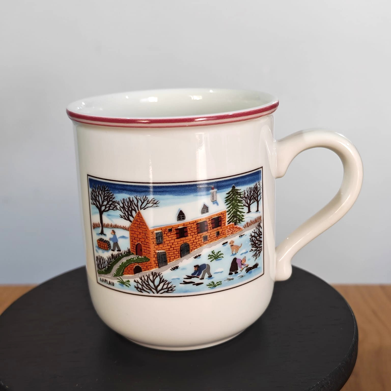 2x Villeroy & Boch Naif Christmas Porcelain Mug Anno Luxembourg Outdoor Campfire