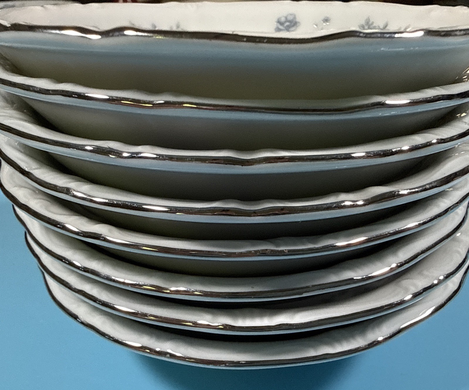 Johann Haviland Bavaria Germany Fine China Blue Garland 5⅛” Fruit Bowls- 8