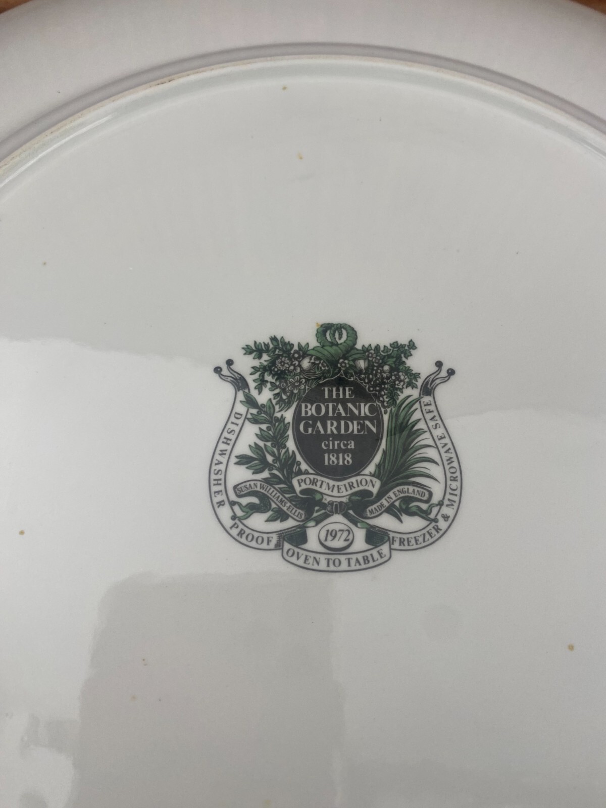 Portmeirion Botanic Garden 35th Anniversary Chop Plate Blue Passion Flower 13″