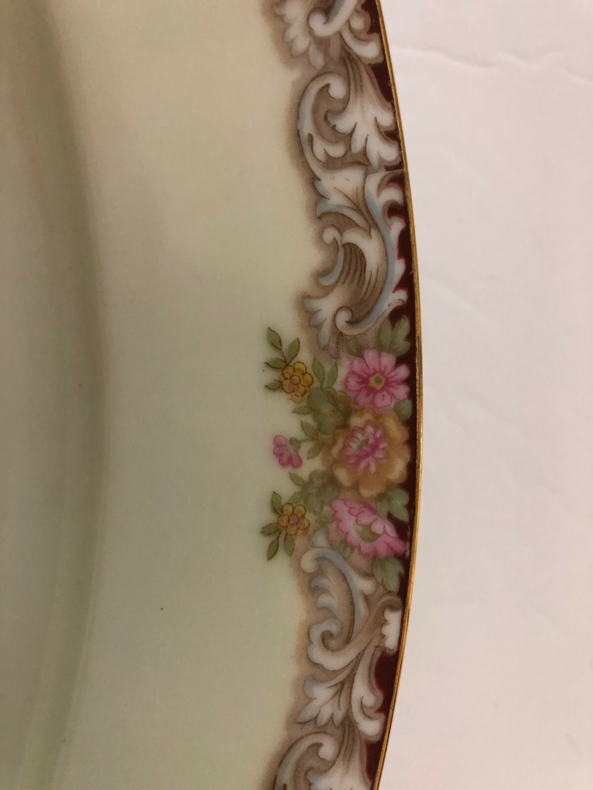 Noritake China Harmony 3906 Gold Trim Floral Border – 11″ OVAL SERVING PLATTER