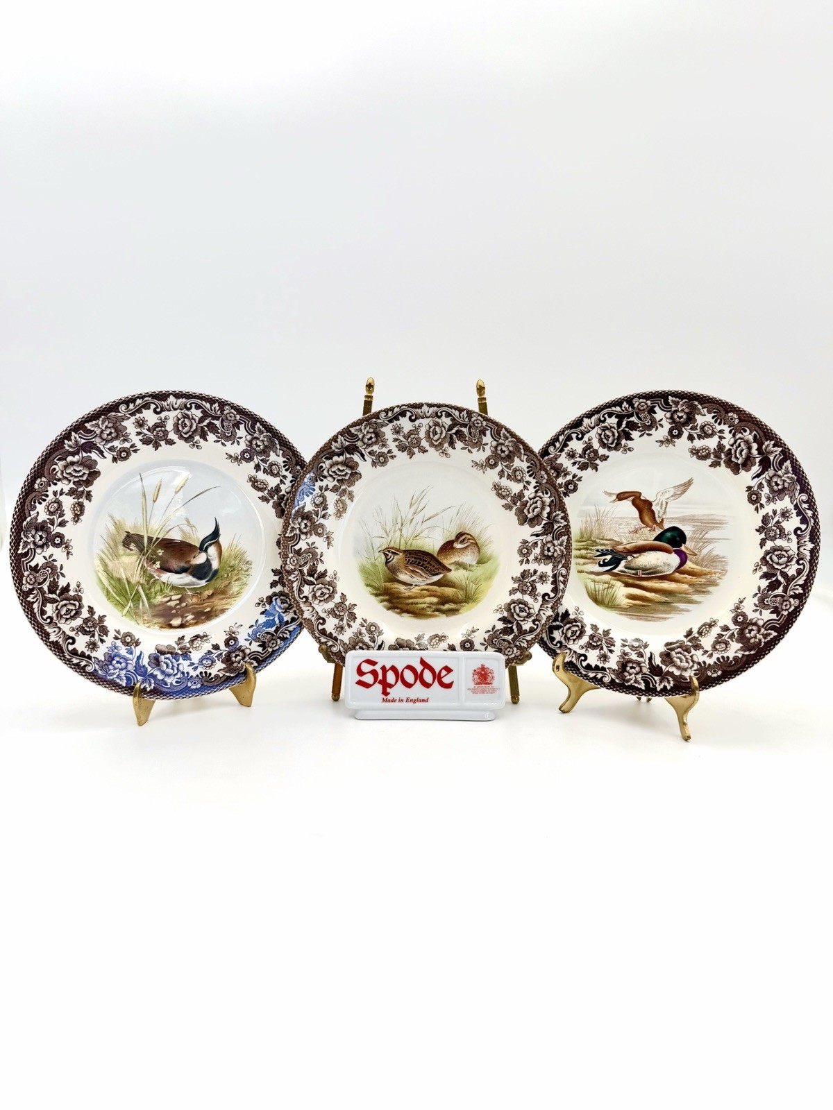 Spode Woodland Mallard/ Quail/ Lapwing – Salad Plates 7 7/8”, Set of 3 *w/ TAGS*