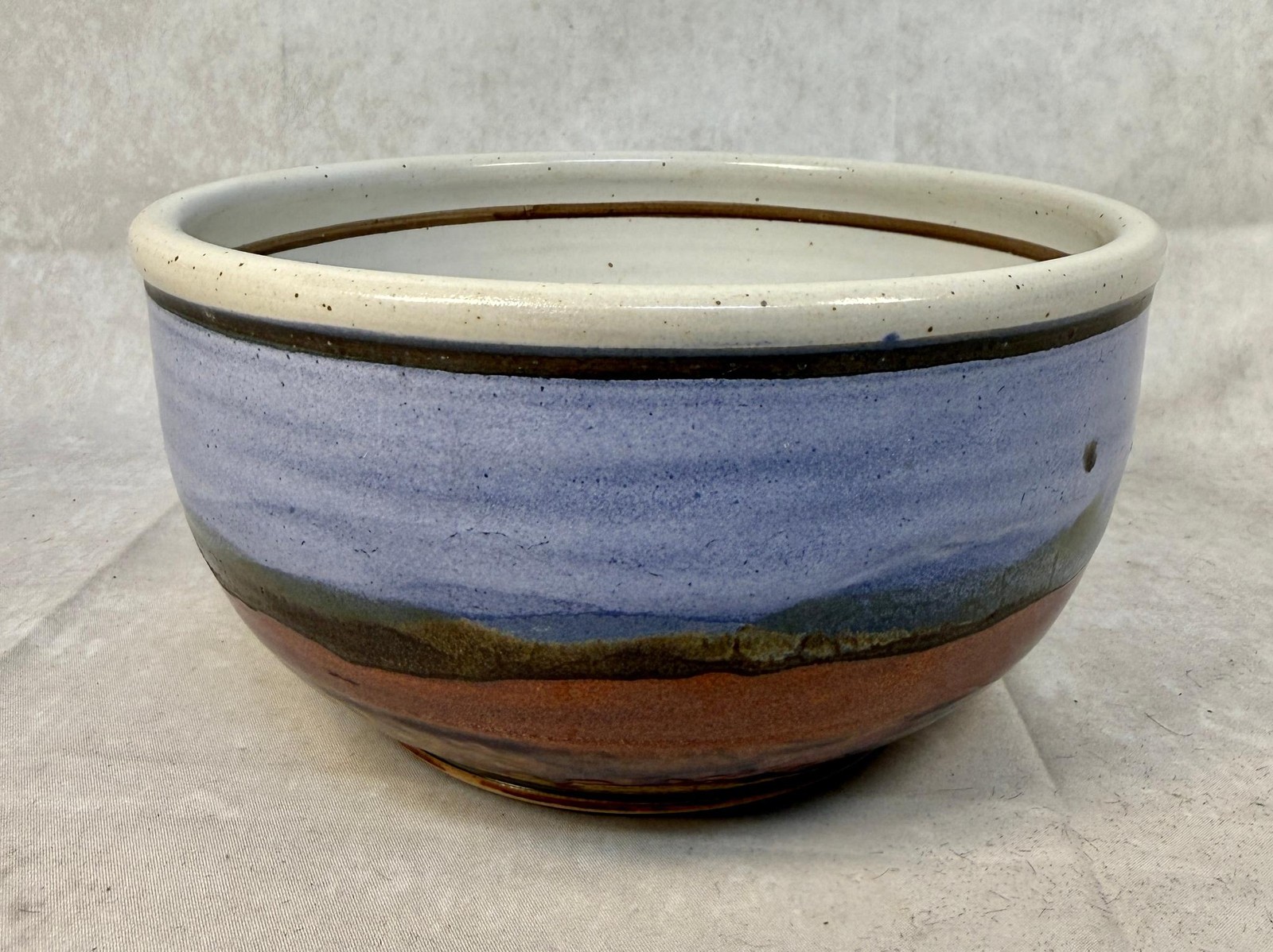 Studio Art Handmade Drip Glaze 8″ Pottery Bowl, Signed & Dated by Artist USA