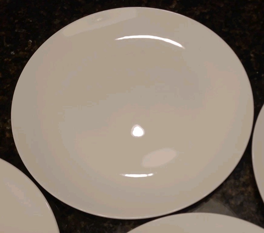 SET OF 5 Godinger Elegant Dining Bone China Round White 9 1/8” Luncheon Plates