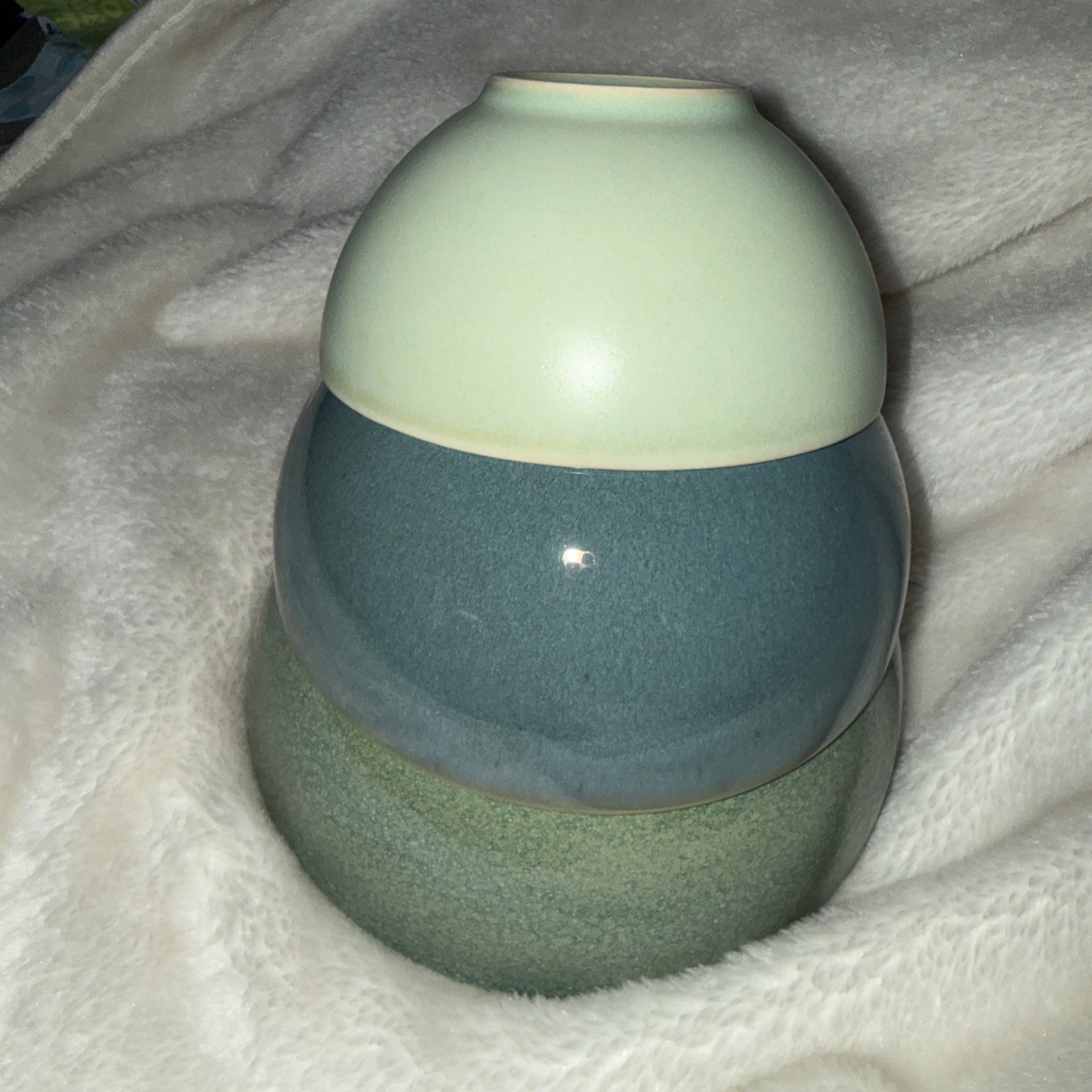 LUNA GREEN 3 PIECES BY LENOX CHINA 3 NESTING BOWLS 5 IN 6 IN 7 IN WIDTH BOWLS