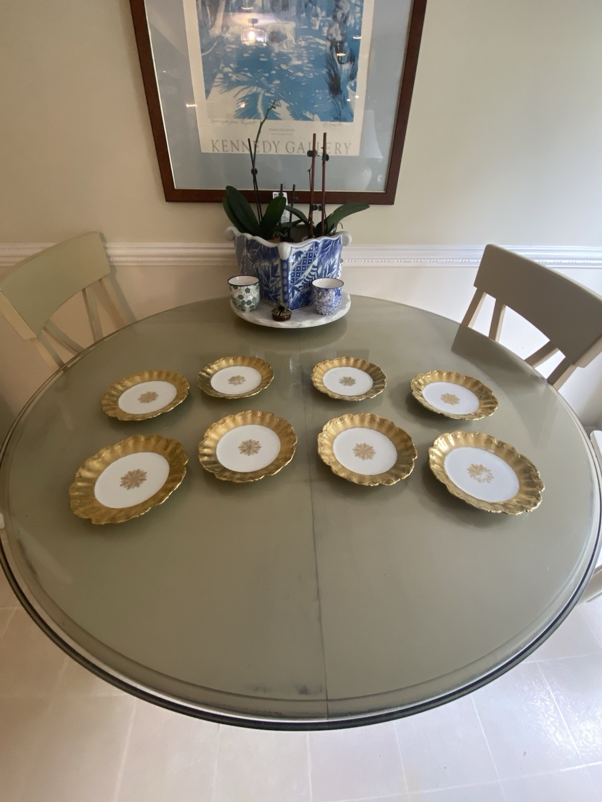 Vintage China Nathan Straus & Sons LS&S-Limoges FR Snowflake Pattern Gold Leaf
