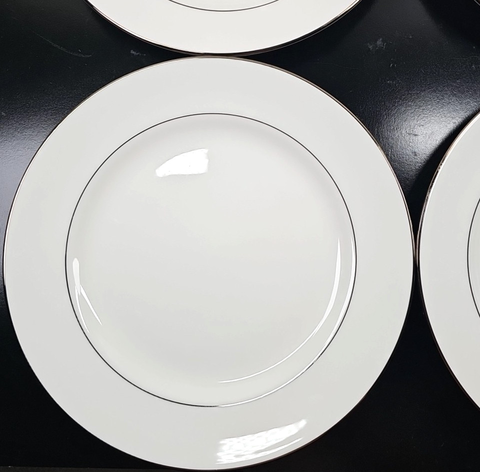 4 Lenox Continental Dining Platinum Dinner Plates Set Elegant Serving Dishes Lot