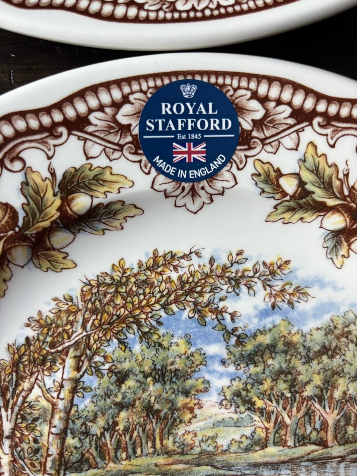 (6) Royal Stafford Woodland Fall Mallard Ducks With Acorns Dinner Plates New