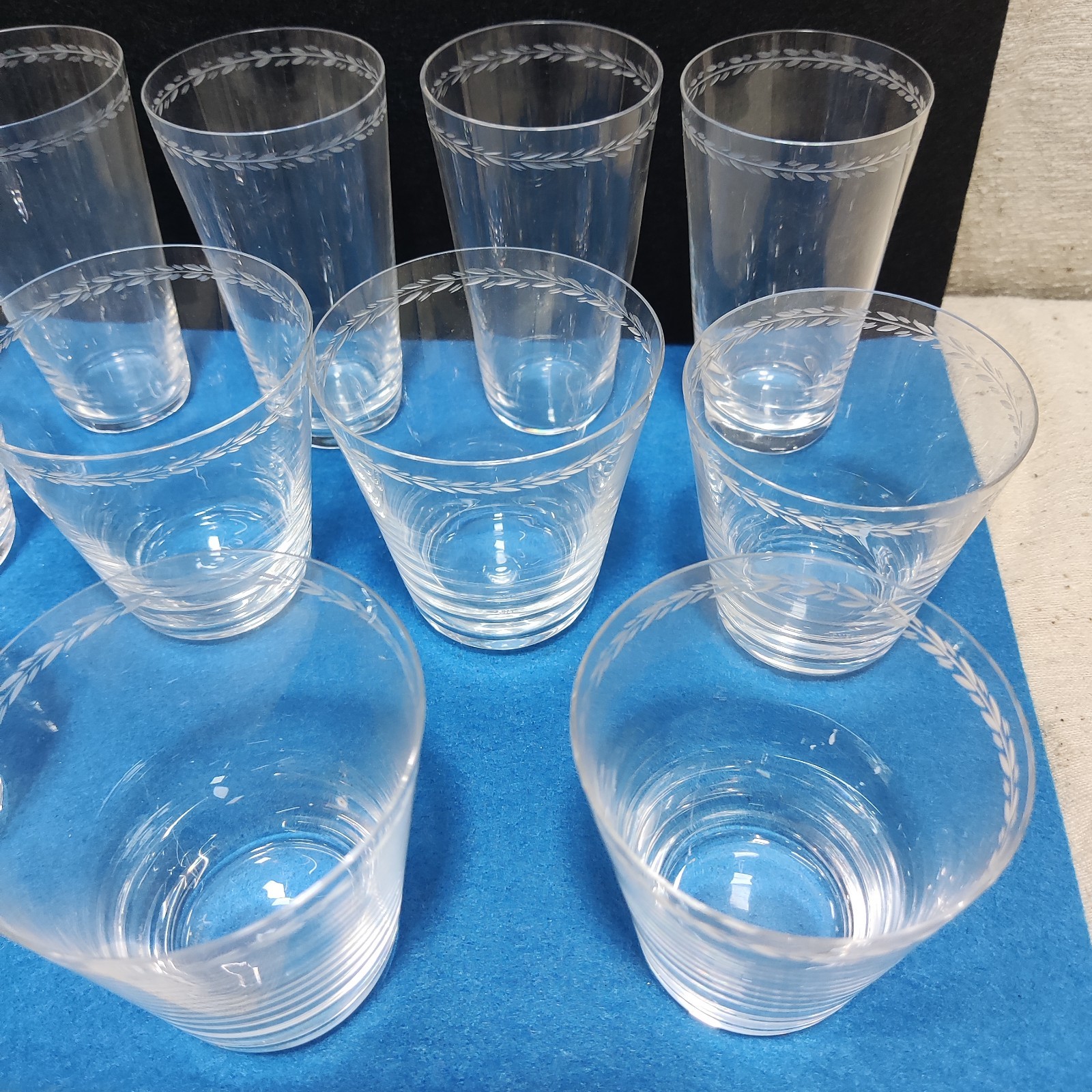 Art Deco Italian Luxury Crystal Glass Tumblers Mouth Blown Locchi Handmade Decor