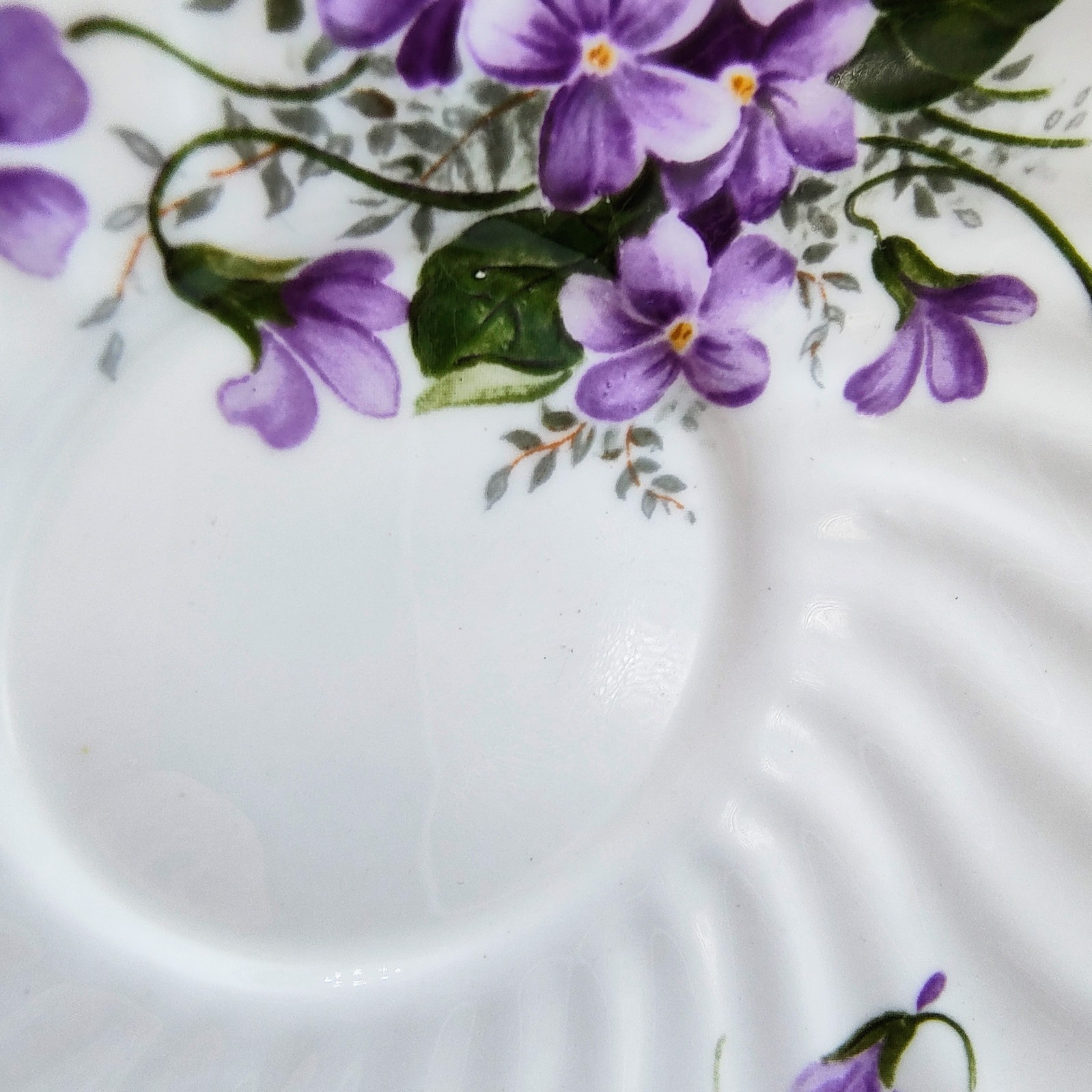 Vintage Staffordshire Collection Daughter Teacup & Saucer Violets Floral England