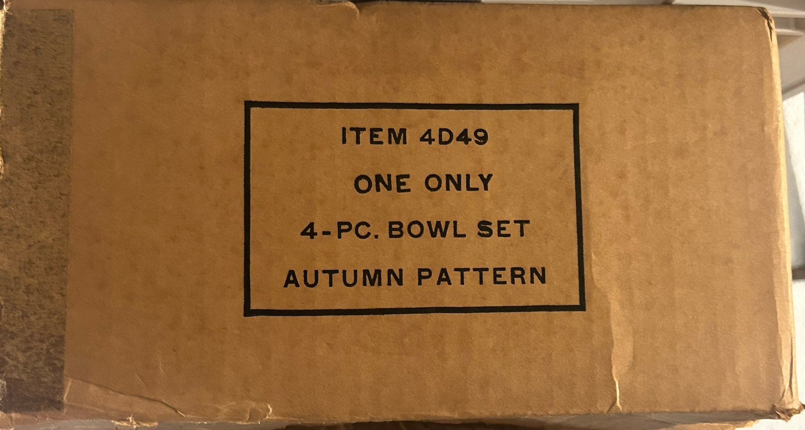 Glasbake 4 Mixing Bowls Autumn Leaf Pattern VTG 1961-1963 J235 w/ Original Box