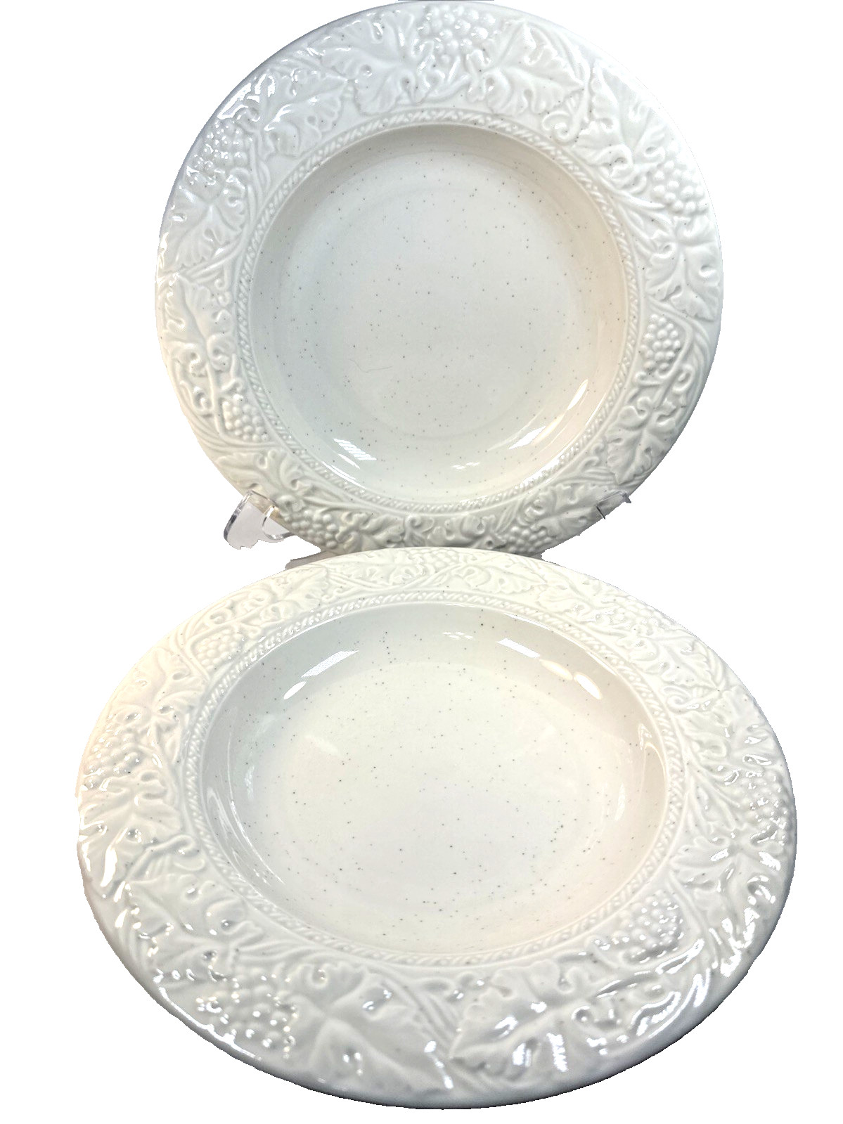 VTG Pair of WEDGWOOD Pasta/Soup Bowl English Terrace Stone Japan 1999 10.25” EVC